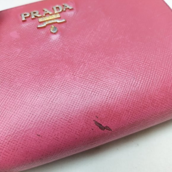 Prada Red Leather Credit Card Bifold Wallet - Picture 6 of 16